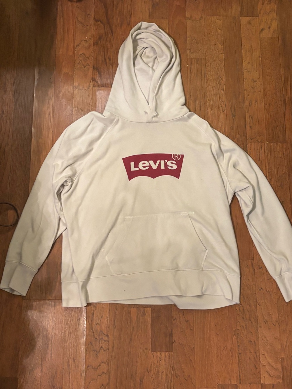 Levi's Men's White Hoodie with Red Logo